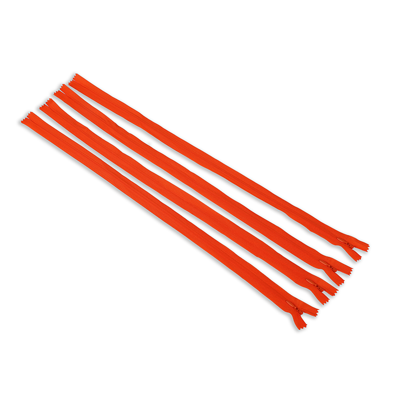 # 3 orange concealed lace trim nylon coil zipper tape